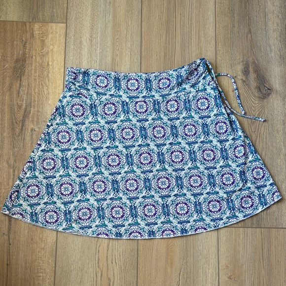 Soybu A Line Adjustable Side Tie Medallion Skirt XL - Picture 1 of 5